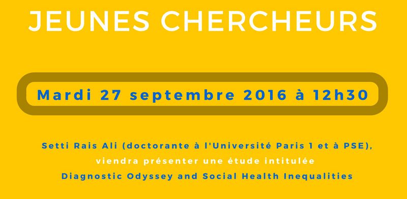 Séminaire « jeunes chercheurs » – Mardi 27 septembre 2016 à 12h30
