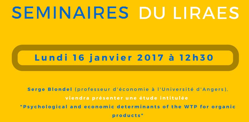 Les séminaires du LIRAES – Lundi 16 janvier 2017 à 12h00