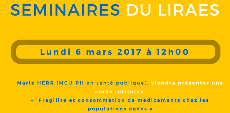 Les séminaires du LIRAES – Lundi 6 mars 2017 à 12h00
