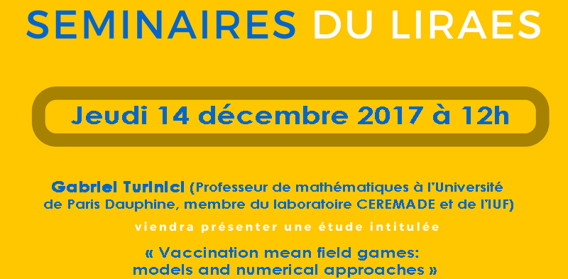 Les séminaires du LIRAES – Jeudi 14 décembre 2017 à 12h00