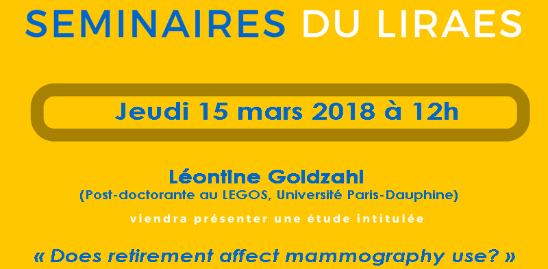 Les séminaires du LIRAES – Jeudi 15 mars 2018 à 12h00