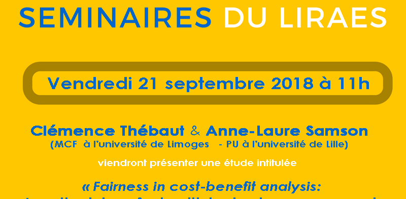 Les séminaires du LIRAES – Vendredi 21 septembre 2018 à 11h