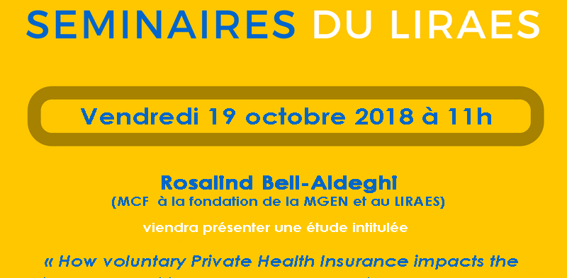 Les séminaires du LIRAES – Vendredi 19 octobre 2018 à 11h