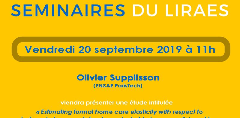 Les séminaires du LIRAES – Vendredi 20 septembre 2019 à 11h