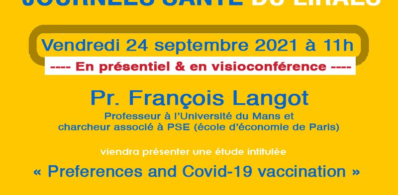 Les séminaires du LIRAES – Vendredi 24 septembre 2021 à 11h en présentiel et en visio