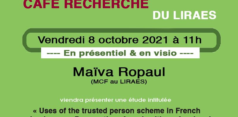 Café recherche – 8 octobre 2021 – Maïva Ropaul