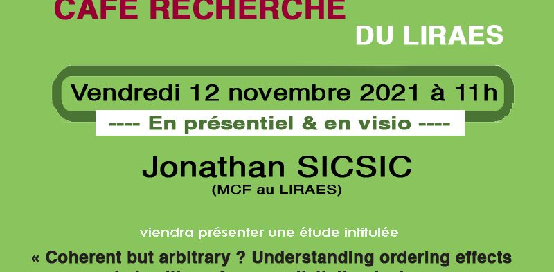 Café recherche – 12 novembre 2021 – Jonathan Sicsic